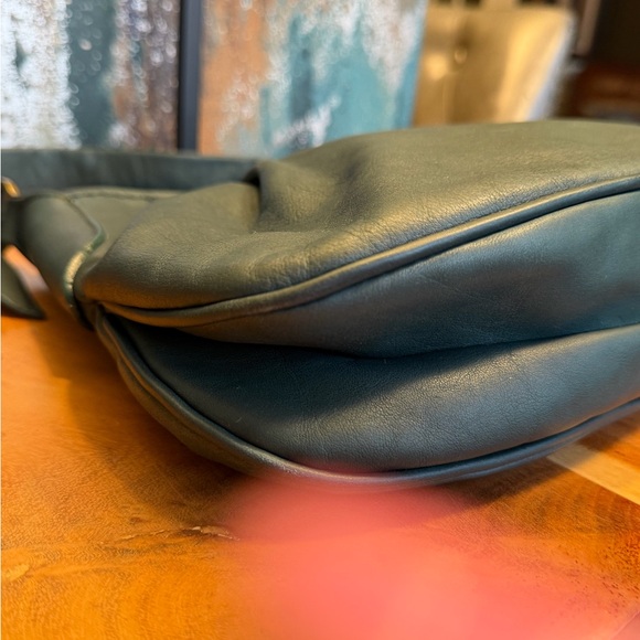 FERCHI Spain Vintage Soft Leather Pleated Hobo Bag: Forest Green (EUC) - Picture 10 of 14